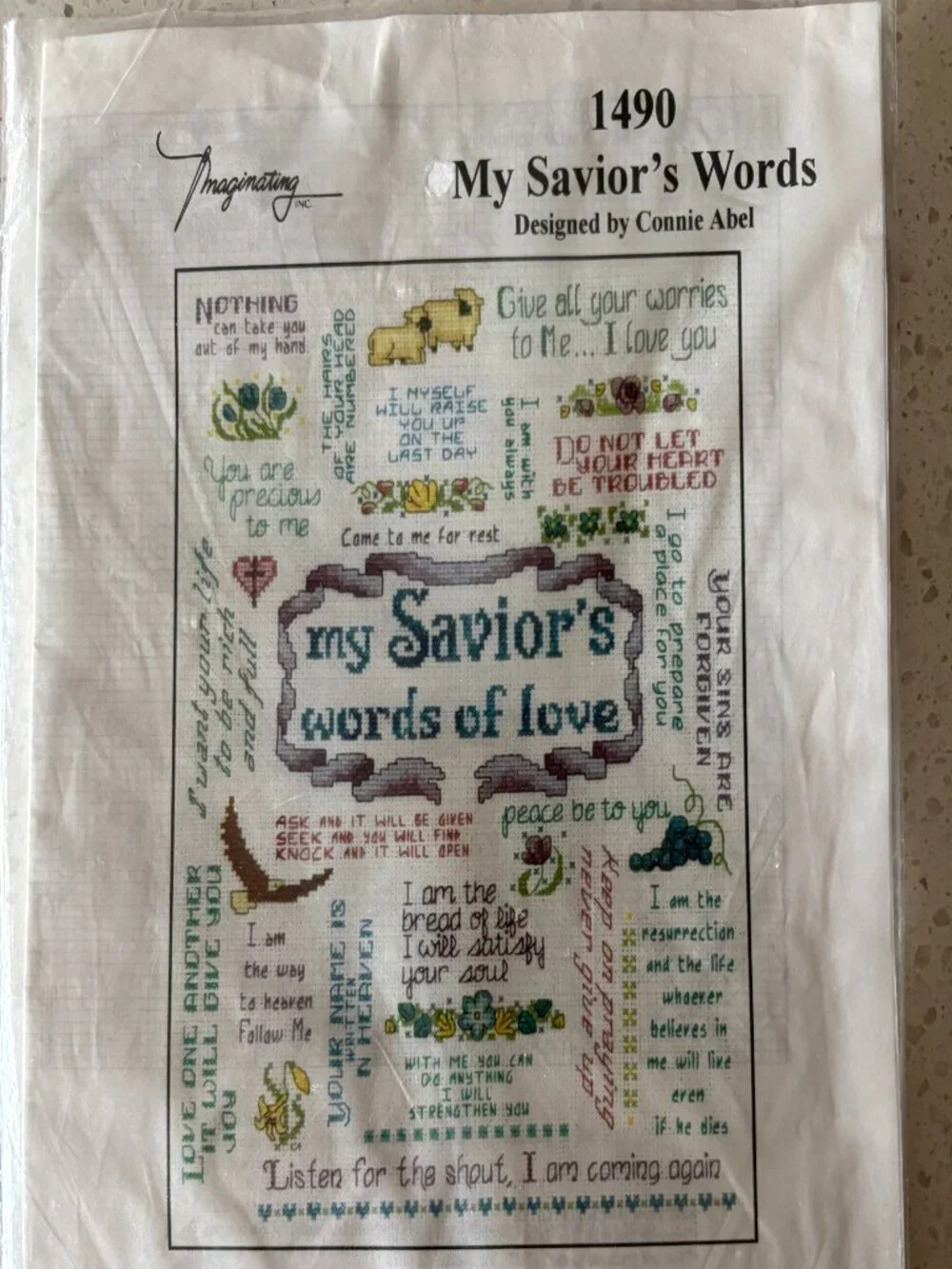 Imaginating Cross stitch kit, My Savior's Words